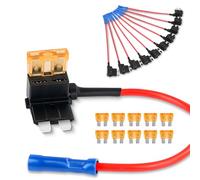 Nilight 10 Pack 12V Car Add-a-circuit Fuse TAP Adapter with 5 Amp Standard APR ATO ATC Blade Fuse Set for Cars Trucks Boats
