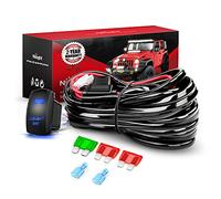Nilight - 10019W LED Light Bar Wiring Harness Kit 12AWG Heavy Duty 12V 5Pin Rocker Switch Laser On off Waterproof Switch Power Relay Blade Fuse-1 Lead,2 Years Warranty