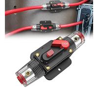 Nilight 100A Inline Circuit Breaker Resettable 12-24V DC Manual Reset Fuse Holder 3-15AWG Overload Protection for Car Audio Sound Amplifier System RV Marine Boat Truck Solar Inverter, 2 Years Warranty
