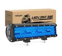 Nilight 12 Inch LED Light Bar Blue Triple Row 240W Spot & Flood Combo 30000LM Driving Boat Led Off Road Lights Fishing Hunting Emergency Safety Lights for UTV Pick-up Van Tractor
