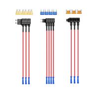 Nilight - 12V Car Add-a-Circuit Fuse Adapter, 10 Pack Fuse Holder-3 Types, Blue, Red, Black