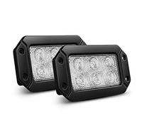 Nilight 15029S-B 2PCS 18w Flush Mount Lights Spot Work Driving Bar Off Road Led Jeep Truck Tacoma Bumper ATV UTV