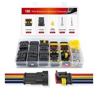 Nilight 180PCS 4 Pin Electrical Connector Plug Male Female Terminal Wire Connector Waterproof Connectors 4 Way Automotive Connect Set for Car Truck Motorcycle Marine Boat 10 Sets