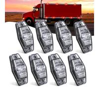Nilight 2.5 Inch Oval Side Marker Clearance Light 2 LED 8 Pack White Lens Red Light 80LM High Lumen Waterproof Surface Mount 12V Direct Wire for Truck Trailer Boat RV Semi