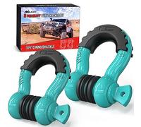 Nilight 2 Pack 3/4" D-Ring Shackle with 7/8" Screw Pin 41,887lbs Break Strength, Heavy Duty Off Road Recovery Shackle with Isolators Washers for Use with Tow Strap, Winch, Off-Road Jeep Truck Vehicle