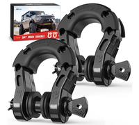 Nilight 2 Pack 3/4" Mega D-Ring Shackle with 7/8" Screw Pin 68,000LBS Break Strength, Heavy Duty Off Road Recovery Shackle for Use with Tow Strap, Winch, Off-Road Jeep Truck Vehicle, 2 Years Warranty