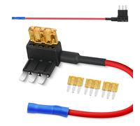 Nilight 2 Pack Micro3 Add-a-Circuit Fuse Tap Adapters 12V 5A | Blade Style Expandable Circuit Tap Adapter Powers 12V Underbody Underglow Interior Lights & Accessories 3Pcs 5A Fuses