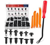Nilight 240PCS Bumper Retainer Clips with Fastener Remover Car Plastic Rivets Fasteners Push Retainer Kit -Door Trim Panel Clips for Toyota GM Ford Honda Acura Chrysler,2 Years Warranty
