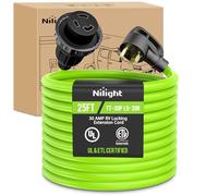 Nilight - 25 Foot 30 Amp 125V RV Locking Extension Cord, Heavy Duty 10/3 Gauge, STW Pure Copper Cord, UL ETL Listed, 3 Prong TT-30P L5-30R, Heavy Duty