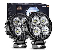Nilight 2PCS 3Inch Led Pods Round 1500LM Built-in EMC Work Light 90° Flood Beam Angle for Offroad Lights Side Light Rear Back-Up Light for Tractor Truck Motorcycle Boat ATV UTV, 5 Years Warranty