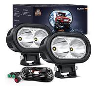 Nilight 2PCS 4Inch Motorcycle Led Pods 2100LM Built-in EMC Driving Light Super Spotlight Offroad Fog Light w/ 16AWG DT Wiring Kit for Motorbike SUV ATV Truck Boat Tractor Forklift, 5 Years Warranty
