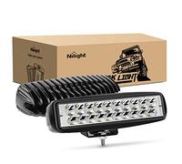 Nilight 2PCS Led Pods 6 Inch 60W Spot Light Bar 3000LM Driving Fog Off Road Lights 12V, 24V for Trucks Jeep UTV ATV Marine Boat Golf Cart Trailer