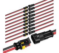 Nilight 2Pin Way Electrical Wire Connector 10 Pack 16AWG Male Female Plug Socket Quick Disconnect Waterproof Plug Play 1.5mm Series Terminal for Car Truck Motorcycle Marine Boat