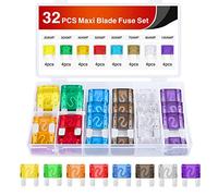 Nilight 32 Pcs Blade Fuses Maxi APX Replacement Fuses 20A 30A 40A 50A 60A 70A 80A 100AMP Assortment Kit for Cars Trucks RVs Boats Automotives Vehicle Campers SUV, 2 Years Warranty