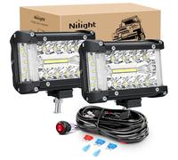Nilight 4.3-Inch Triple Row LED Light Bar Kit for Off-Road Vehicles - 2-Year Warranty