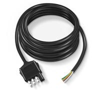 Nilight 4 Way Trailer End Connector 10 Feet Jacketed Cable Heavy Duty 18AWG 4 Pin Trailer Light Plug Pure Copper Trailer Side Male End Replacement 4 Flat Extension Wiring Harness, 2 Years Warranty