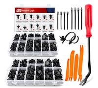 Nilight 480pcs Car Retainer Clips & Fastener Remover with 12 Most Popular Sizes Auto Push Pin Rivets Set -Door Trim Panel Clips for Toyota GM Ford Honda Acura Chrysler