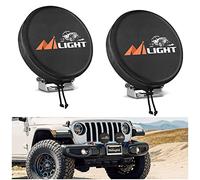 Nilight 5.75inch Round Offroad Pod Light Cover, 6 Inch Diameter Black Leather Protective Cover for Driving Auxiliary Ditch Fog Bumper Headlight on Jeep Truck SUV ATV UTV Tractor