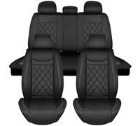 Nilight 5 Car Seat Covers Waterproof Faux Leather Cushions Anti-Slip Universal Fit for 5 Passenger Cars Hyundai Honda Accord Kia Civic Corolla Camry CR-V RAV4 Fusion SUV Truck (Full Set, Black)