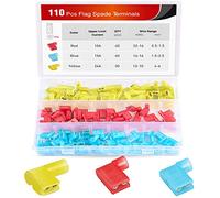 Nilight 50047R 110pcs Nylon Flag Spade Female Insulated Quick Disconnects 22-18 16-14 12-10 Gauge Flag Spade Electrical Crimp Terminals Connector Assortment Set