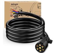 Nilight 50049R 7Way 8 Feet Heavy Duty 7 Way Plug Inline Trailer Cord for Truck Camper Blade Molded RV Cable Wire Weatherproof & Corrosion Resistant-8FT,2 Years Warranty