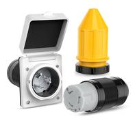 Nilight 50AMP RV Power Inlet Outlet Shore Power Kit w/Boot Cord Protector ETL Listed 125/250V NEMA SS2-50P SS2-50R Twist Lock Male Female Plug for RV Camper Caravan Trailer, 2 Years Warranty