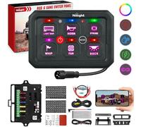 Nilight 6 Gang Switch Panel Circuit Control Relay System APP RGB Backlight Fuse Wiring Harness Toggle Momentary Strobe Flash Modes Automatic Dimmable 12V 24V ON Off Pod for Car Truck Camper SUV