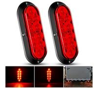 Nilight 6 Inch Oval Red LED Trailer Tail Light Surface Mount 2PCS 10 LEDs Waterproof Stop Brake Turn Trailers Lights for Truck RV Boat Bus Lorry Camper Van Caravan