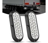 Nilight 6Inch Oval Tail Light 2PCS White 24LED Back Up Reverse Light Surface Mount Marker Light Sealed IP67 Waterproof Taillight for 12V RV Camper Truck Trailer Caravan Bus, 2 Years Warranty