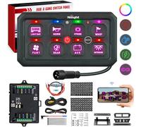 Nilight 8 Gang Switch Panel Circuit Control Relay System APP RGB Backlight Double Row Fuse Wiring Harness Toggle Momentary Strobe Flash Modes Automatic Dimmable 12V 24V for Car Truck Camper SUV