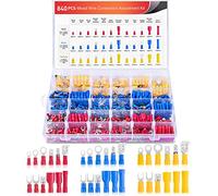 Nilight 840pcs Mixed Quick Disconnect Connector Butt Splice Ring Fork Spade Bullet Piggy Back Insulated Terminal Crimp Assortment Kit for Automotive Wiring Projects, 2 Years Warranty
