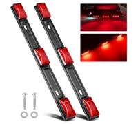Nilight 9 LED Marker Tail Trailer Light Bar 14.2Inch 2 PCS Red Clearance Identification Running Marker ID Rear Stainless Steel Bracket for 12V Pickup Truck Trailer RV Boat