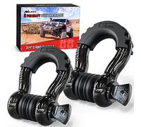 Nilight - 90052B 2 Pack 3/4" D-Ring Shackle 4.75 Ton (9500 Lbs) Capacity with 7/8" Pin Heavy Duty Off Road Recovery Shackle with Isolators & Washer Kit for Jeep Truck Vehicle, Black