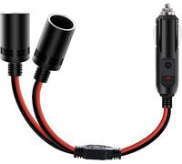 Nilight Car Cigarette Lighter Splitter Plug Socket 2-Way Splitter Splits 1 Car Cigarette Port to 2 DC Ports Power Charger Port Splitter Adapter with 15A Inline Fuse,2 Years Warranty