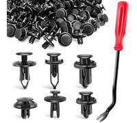 Nilight CL-30-A 120PCS Car Retainer Clips & Fastener Remover 6.3mm 8mm 9mm 10mm Expansion Screws Replacement Kit Bumper Push Rivet Clips for GM Ford Toyota Honda Chrysler,2 Years Warranty, BLACK, RED