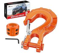 Nilight Forged Steel Winch Hook 3/8" Grade 70 Safety Latch Winch Cable Hook Stopper & Clevis Slip Hook Sets, Included Allen Wrench,Max 35,000 lbs,2 Years Warranty, Orange