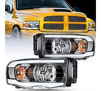 Nilight Headlights Assembly Led DRL for 2002-2005 Dodge Ram 1500/03 04 05 Dodge Ram 2500 3500 Headlamp,Black Housing+ Clear Reflector
