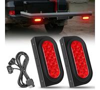 Nilight Hitch Cargo Carrier Oval Light Kit 2PCS 6Inch Red Lights w/Flush Mount Grommet Bracket Harness Waterproof Stop Turn Signal Tail Light for Luggage Rack Bike Rack Truck Trailer