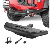 Nilight Hitch Step with 2" Hitch Receiver Rear Bumper Guard Protector Compatible with Car Truck Vehicles Upgraded Textured Black Hitch Step Bar with Hitch Lock & U-Bolts Stabilize