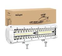 Nilight Marine LED Light Bar Navigation Lights 12 Inch White Spot Flood Combo Ponton Boat Deck Dock Lights for Night Fishing T-top Stern Yacht Port Sailboat Trucks Tractors
