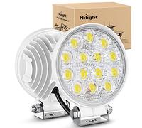 Nilight Marine LED Pods 2Pcs 4.5 Inch 42W 4200LM White Round Light Flood Beam Ponton Boat Deck Dock Lights for Night Fishing T-top Stern Yacht Kayak Port Sailboat