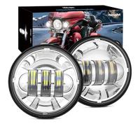 Nilight Motorcycle 2PCS 4.5 Inch LED Fog Lights Passing Auxiliary Light DOT Compatible with Harley Davidson Electra Street Glide Heritage Softail Classic Road King, Black