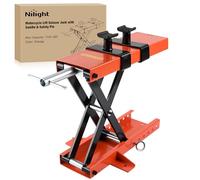 Nilight Motorcycle Lift 1100 LBS ATV Scissor Jacks with Saddle Safety Pin Crank Handle 3.7"-15.7" Hoist Stand Heavy Duty Steel Lifter Jack for Motorcycles Dirt Bike Garage Storage Repair Tool, Orange