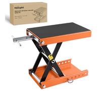 Nilight Motorcycle Lift Jack 1100 LBS Scissor Jacks Stand Lift with Wide Deck Safety Pin Handle 3.4"-14.2" Height Adjustable Hoist Stand Garage Repair Lifter for Motorcycles ATV Dirt Bike, Orange