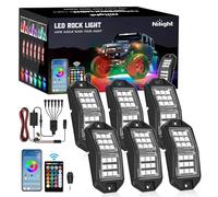 Nilight RGB LED Rock Lights Kit 6 PCS 18LED Wide Angle Wheel Well Light with Remote & Bluetooth App Dual Control Multi Modes Underglow Multicolor Neon Light Pod for ATV UTV SUV Offroad Truck RZR Boat