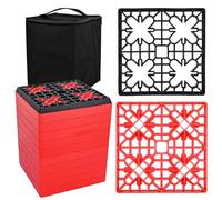 Nilight RV Leveling Blocks 12 Pack Interlocking Design Stabilizer Block Anti-Slip Rubber Covers Customizable Height with Carrying Bag for Rv Camper Travel Trailer