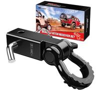 Nilight Shackle Hitch Receiver 2Inch 45000 LBs Breaking Strength 3/4" D Ring Shackle w/Trailer Hitch Pin Heavy Duty Solid Recovery Towing Kit for Trucks Jeeps Off-Road