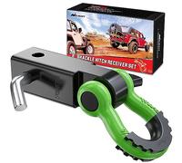 Nilight Shackle Hitch Receiver 2Inch 45000 LBs Breaking Strength 3/4" D Ring Shackle w/Trailer Hitch Pin Heavy Duty Solid Recovery Towing Kit for Trucks Jeeps Off Road,2 Years Warranty