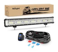 Nilight Side Shooter LED Light Bar 20 Inch Triple Row Spot Flood Combo Lights Led Work Light with 5Pin Rocker Switch Wiring Harness Kit for Off-Road Light on Truck SUV ATV UTV