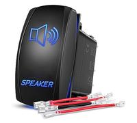 Nilight Speaker Rocker Switch Led Light Bar Switch 5 Pin Laser On Off SPST switches 20A/12V 10A/24V Switch Blue with Jumper Wires Set for Cars Trucks Boats ATVs UTVs RVs, 2 Years Warranty